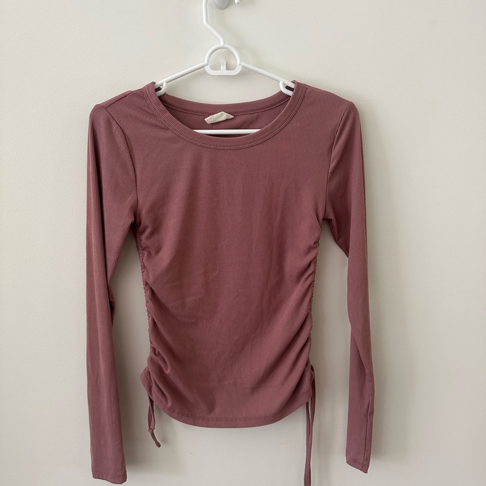 Pink Bodycon Long-sleeve Shirt
